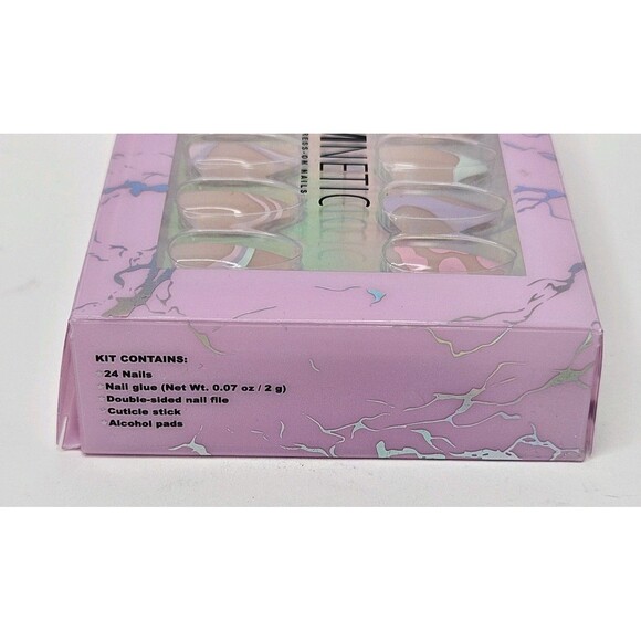 Glamnetic Reusable Press-On Nails Wild Card Short Almond 24 Nail Kit New W/Glue - Picture 5 of 6